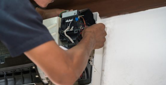 Single electrician man clean — Electricians in Warana QLD